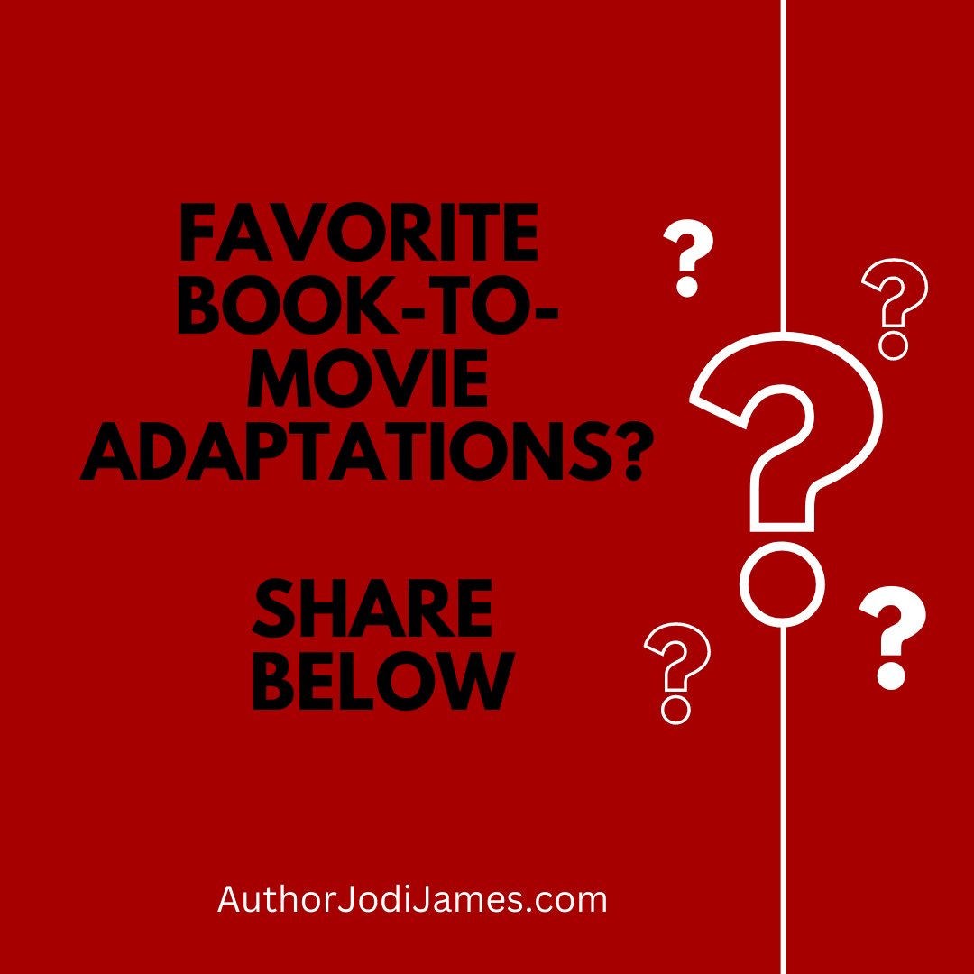 Favorite book-to-movie adaptations? Share below!
#booktomovie #bookstagram #books #booktomovieadaptation #book #booktofilm #booklover 
AuthorJodiJames.com