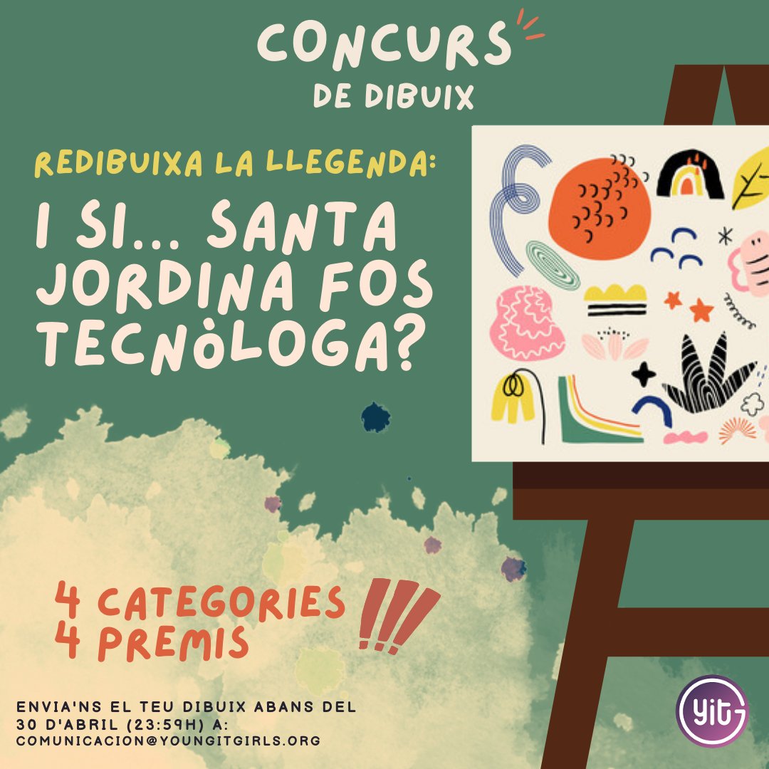 Young IT Girls (@youngitgirls) on Twitter photo Redibuixa la llegenda: I SI... SANTA JORDINA FOS TECNÒLOGA? 🌹
📢Aquest Sant Jordi, concurs de dibuix per totes les edats amb les <a href="/youngitgirls/">Young IT Girls</a> ! Redibuixa la llegenda: I SI... SANTA JORDINA FOS TECNÒLOGA? 🌹
📢Aquest Sant Jordi, concurs de dibuix per totes les edats amb les <a href="/youngitgirls/">Young IT Girls</a> !