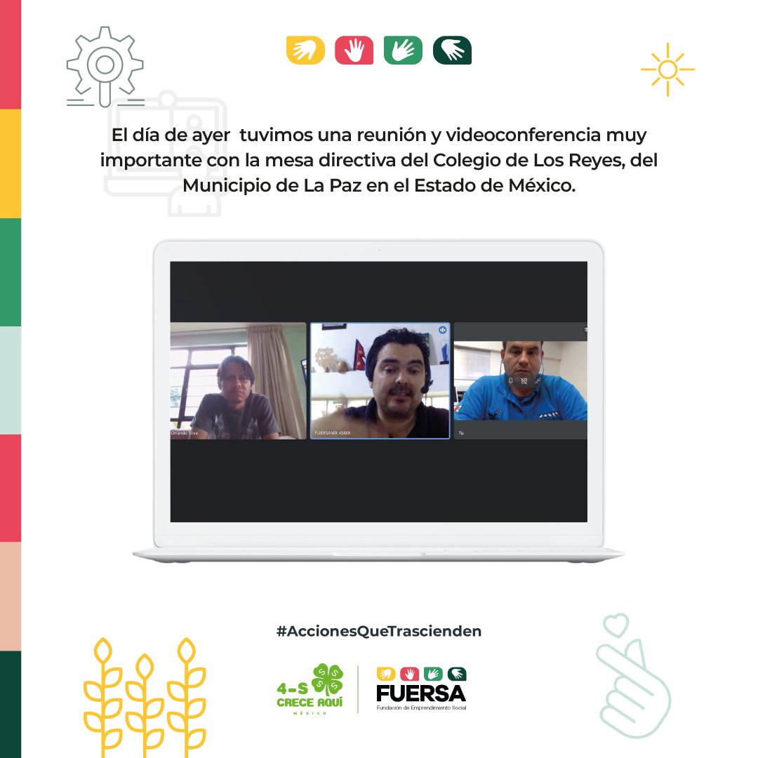 🤓 El día de ayer  tuvimos una reunión y videoconferencia muy importante con la mesa directiva del Colegio de Los Reyes, del Municipio de La Paz en el Estado de México.

#AccionesQueTrascienden #FUERSAMX