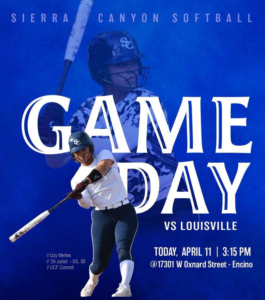 SCSoftballFan's tweet photo. GAME DAY 

🆚 Louisville High School
📅 Today, April 11
⏰ 3:15 PM
📍 17301 W. Oxnard St. Encino, CA

@latsondheimer @pollonpreps @Tarek_Fattal @C_Morrissette @scanyonsports @RegJorgensen https://t.co/t4lnoOnJqc