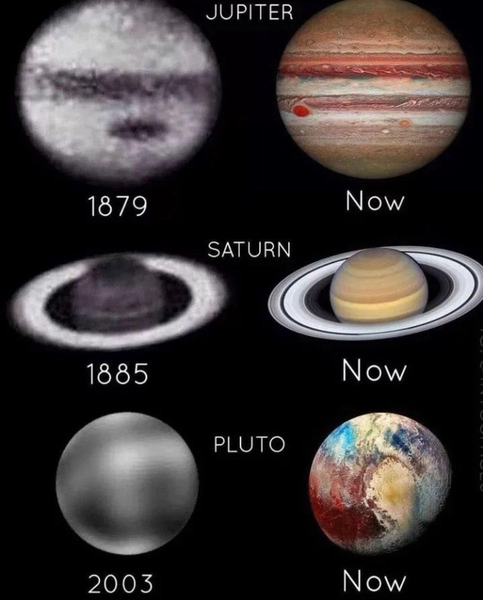 MAstronomers's tweet photo. Almost 200 years of progress since the first pictures of our solar system, Thoughts? 💭 https://t.co/2tJMeDHpgn