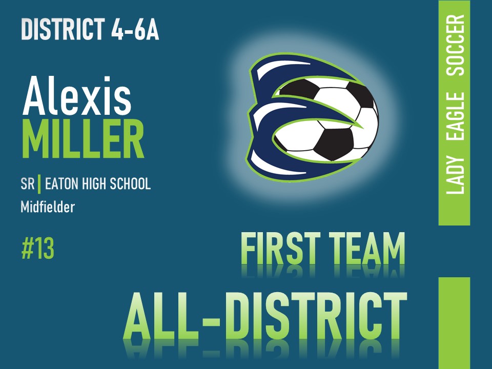 💙First Team All-District💚

Congratulations to Alexis Miller on earning First Team All-District honors!!!