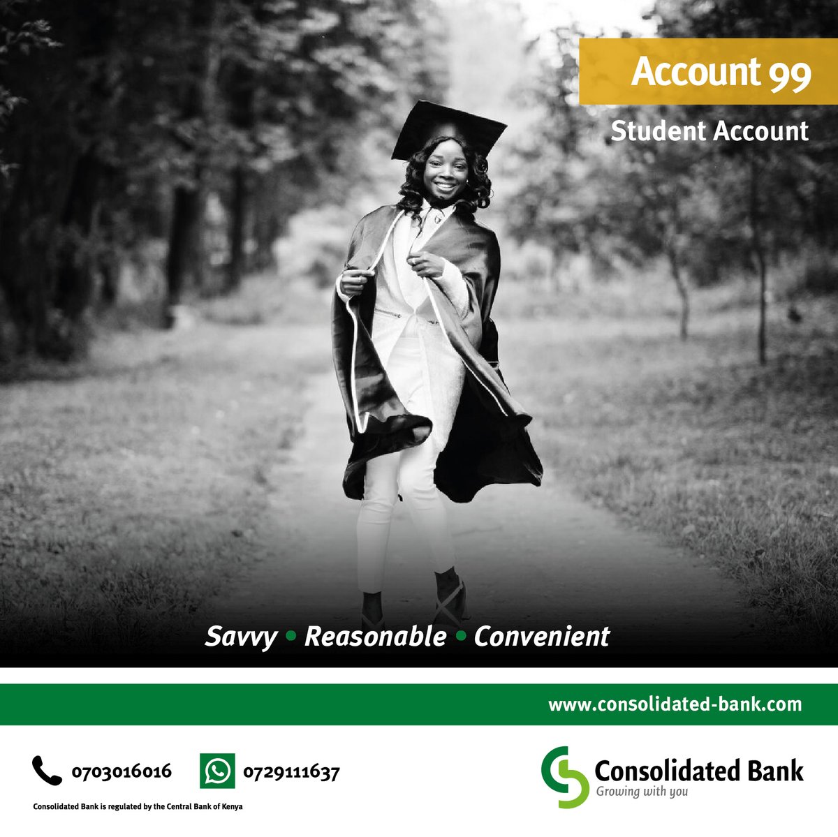 consolidatedKe's tweet photo. Take control of your finances with ease! Our student account offers mobile banking and PesaLink services, so you can manage your money anytime, anywhere. 📱💰   

#ConsolidatedKe #Account99 #Students #StudentLife #UniLife #SaveMoreSpendLess https://t.co/oCvc7XsoLU