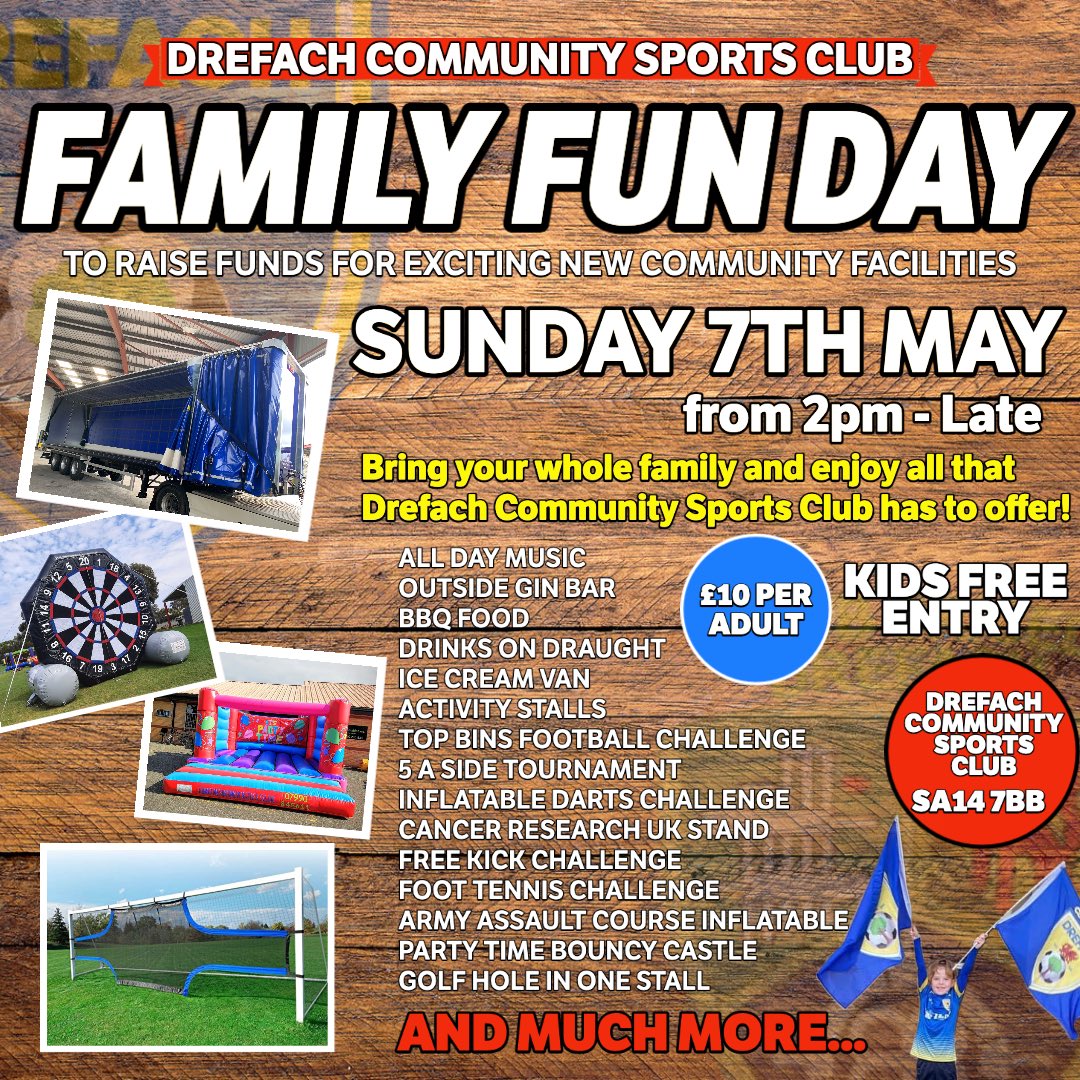 2️⃣6️⃣ 𝗗𝗔𝗬𝗦 𝗧𝗢 𝗚𝗢

We have been busy in the background planning our Family Fun Day and we really have something for everyone - A warm welcome to you and your family to 𝘿𝙧𝙚𝙛𝙖𝙘𝙝 𝘾𝙤𝙢𝙢𝙪𝙣𝙞𝙩𝙮 𝙎𝙥𝙤𝙧𝙩𝙨 𝘾𝙡𝙪𝙗☀️

🟡🔵 | #WeAreDrefach #NiYwDrefach