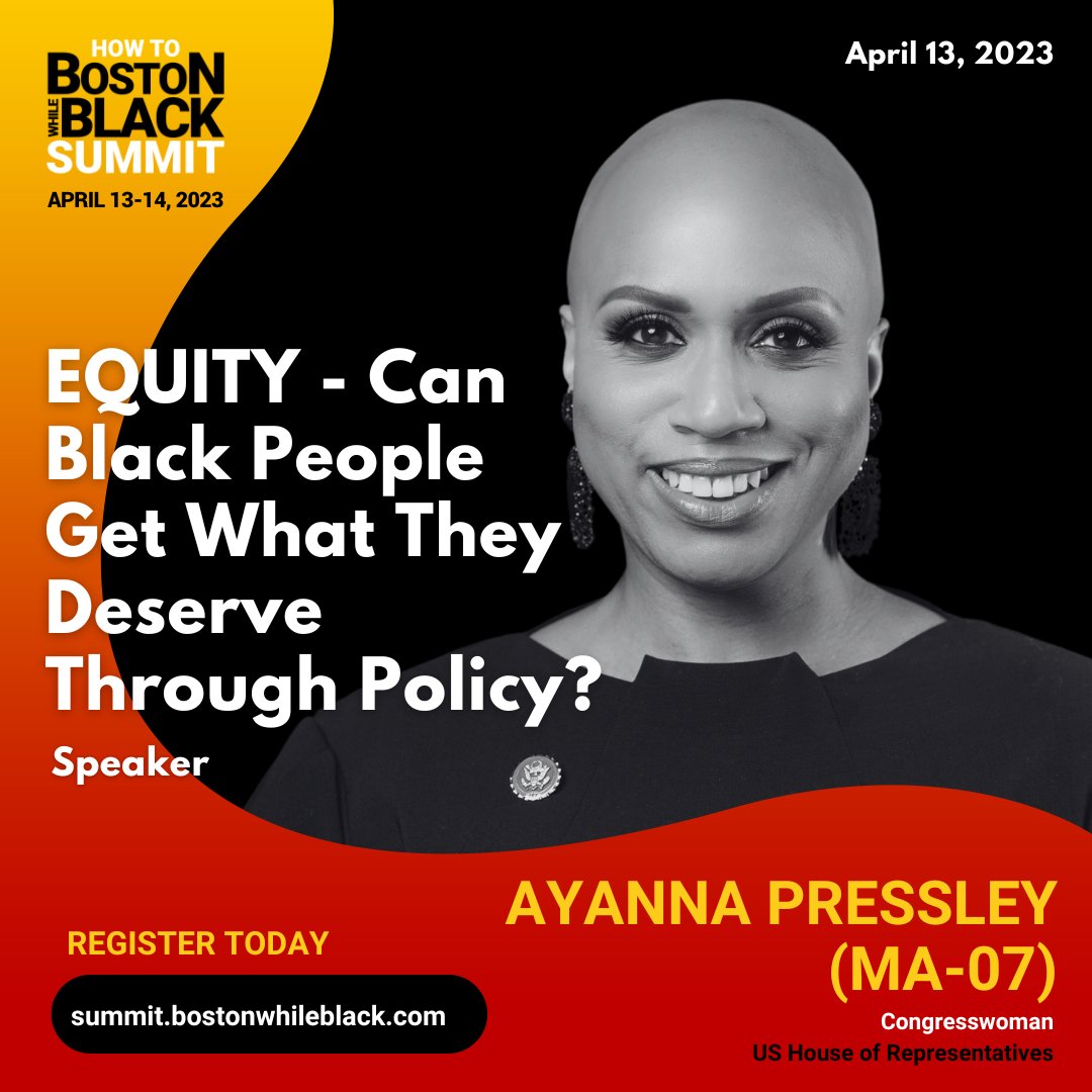 boswhileblack's tweet photo. Introducing our “Equity - Can Black People Get What They Deserve Through Policy” panel. Moderated by the Policy Lead at BECMA, Darien Johnson, we have Congresswoman Ayanna Pressley, Senator Liz Miranda, Ava Concepcion, and Marie-Frances Rivera coming to the stage. 

#HTBWBSummit https://t.co/tGEebPNtSN