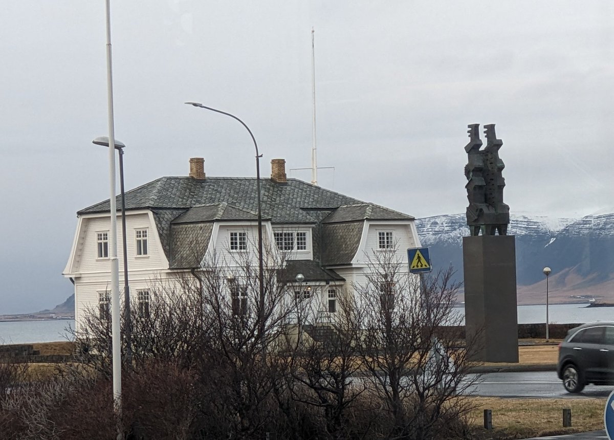 RomseyGeography's tweet photo. Evening meal within sight of the Höfði House where Reagan and Gorbachev met in 1986 to end the cold war #bitofhistory #TeamCranberry #iceland2023 https://t.co/roOQbjjOxD