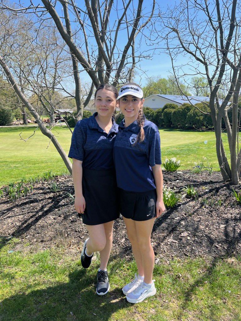 GCITAthletics's tweet photo. Good showing today from Nadia Schwester and Ali Wirtz at today’s SJ Girls Golf ⛳️ Invitational . The pair finished in 5th place! Well done ladies! #GCITGolf 🐾 https://t.co/fQ5IqbASph