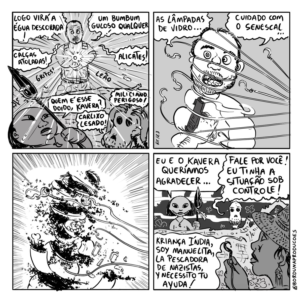 rafaelcamposro2's tweet photo. KRIANÇA ÍNDIA em "Carlixo Lesado e La Pescadora de Nazis"
.
#kriançaíndia #garimpoassassino #malditosmilicos #kriançaíndia #quadrinhos #comics #tebeo #fumetti #historietas #JuizLadrão #genocidioindigena #desmatamento #Ecocida #tonhodalua #semanistia #mariellevive https://t.co/BXZSsZapiN