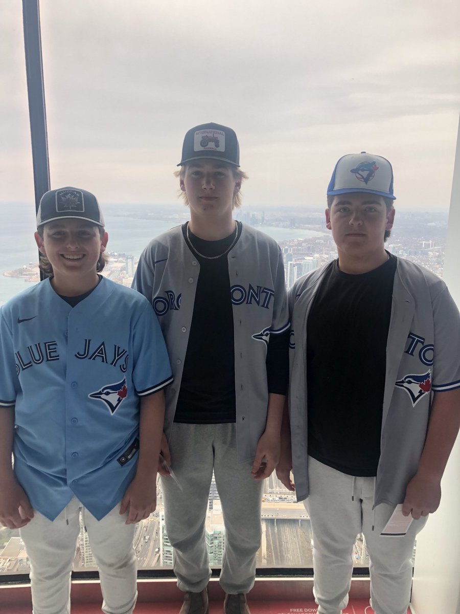The boys st the CN Tower.  Blue Jays home opener is next.