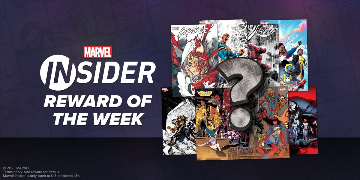 Which variant cover will you receive? It's a mystery! Visit #MarvelInsider and redeem for one of these variants. Terms apply: bit.ly/3KkqTLg