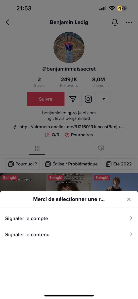 ishdaam's tweet photo. Bonjour à tous,
Je pense pas avoir besoin de décrire le personnage
Afin de lui retirer tout ces revenues constituer grâce à ces contenus HAINEUX! 
Je vous invite tous à signaler son compte:contenue inapproprié et HAINEUX.
#racism #benjaminledig #TikTokban https://t.co/cDCsB0mrAZ