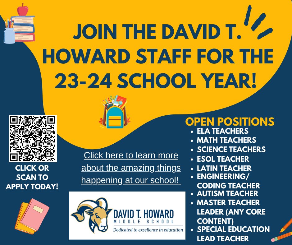 Are you looking to join an amazing team? Apply today to join the RAM family for the 23-24 school year! @ThollisEdS @NicoleWill1 @ThatsDrOwens @apsupdate