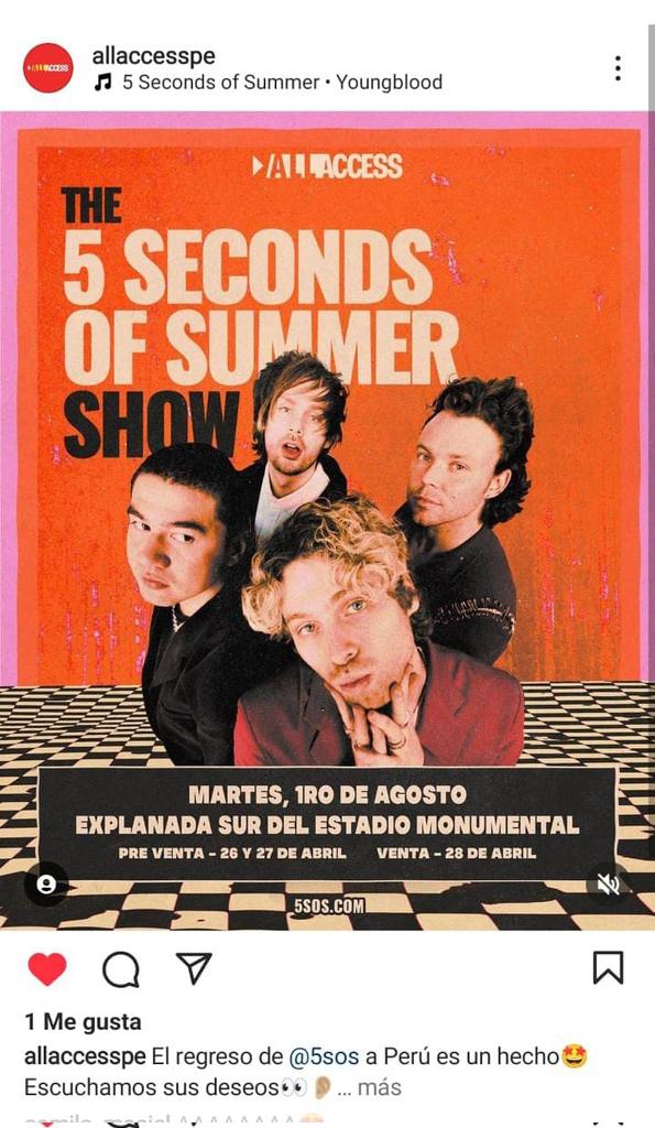 Luke5SOSPeru_'s tweet photo. -PREVENTA 26 Y 27 DE ABRIL
-VENTA GENERAL EL 28 DE ABRIL (Teleticket)
 -VENTA de Soundcheck a través de VIP NATION es apartir de mañana 12 de abril (si vas a comprar soundcheck, si o si debes comprar una entrada sino no ingresas al soundcheck) 
Info cd: @5SOSPeru https://t.co/aplD4vZCCb