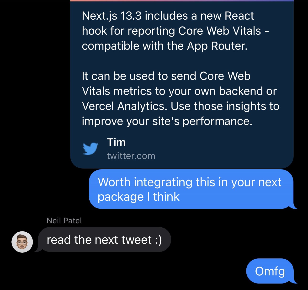 Theo - t3.gg on Twitter: "TFW you hit up @njpatel telling them to implement a new Next feature when they're the ones who added the feature https://t.co/Z3OiEhCAUk" / Twitter Theo - t3.gg on Twitter: "TFW you hit up @njpatel telling them to implement a new Next feature when they're the ones who added the feature https://t.co/Z3OiEhCAUk" / Twitter