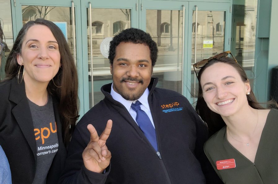 AchieveTC's tweet photo. The @STEPUPMpls team has arrived at the Mpls Convention Center for the 2023 Step Up mock interviews! We can’t wait to see our interns and volunteers! #STEPUPMpls https://t.co/aaq9k7iDon