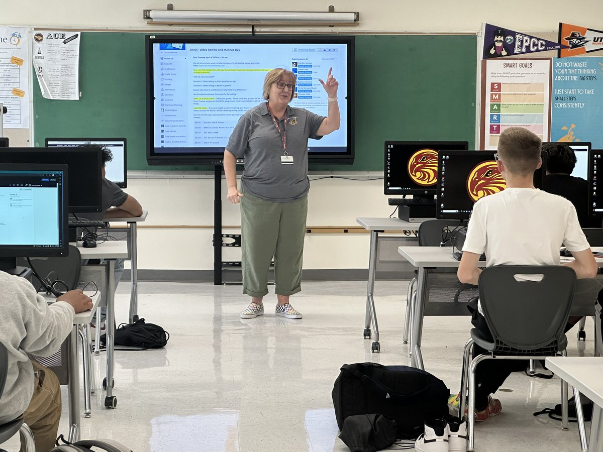 Our #CollegeReadiness Coordinator, Ms. Brindley visited P-Tech classes today. Thank you for scheduling our students to take the #TSIA2 exam! Up next, #DualCredit Classes 🦅♥️💛   #PTech
