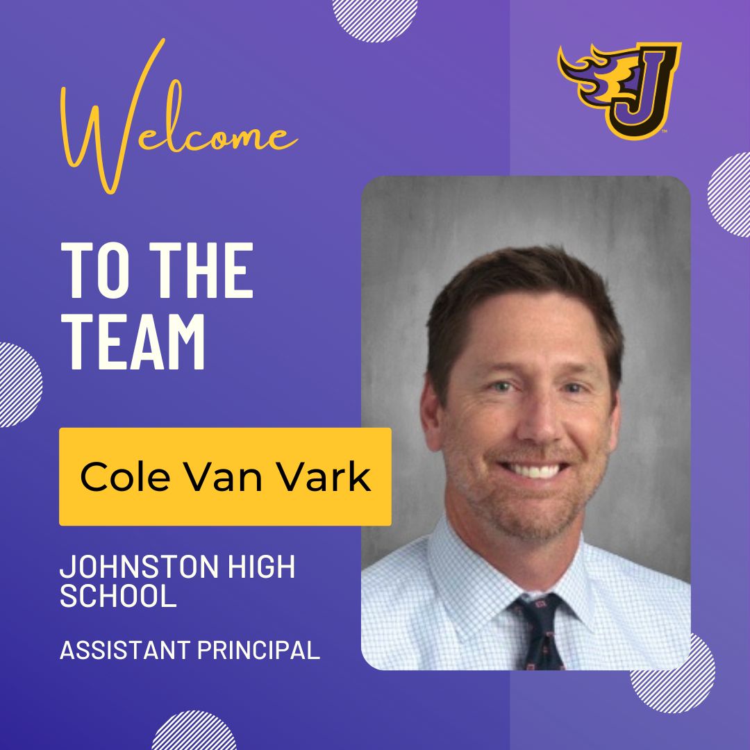 Cole Van Vark will become the first assistant principal at JHS, pending April 24 board approval. Van Vark is an associate principal at Lincoln High School who worked for a decade as a math and business teacher and basketball coach in Des Moines and Waukee. johnstoncsd.org/news/2023/04/c…