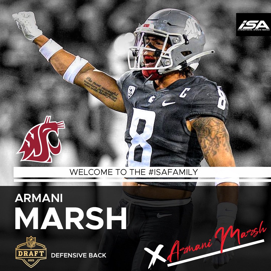 It’s official… Welcome to @isa_management DB Armani Marsh @armani_marsh 🫡 ⁣⁣⁣ 📄🔏⁣... Agent: @AgentBardia ⁣⁣⁣⁣ #NFL #NFLDraft2023 #WAZZU #GoCougs #SigningDay #SportsAgency #TheFutureIsNow #PathToTheDraft #ISAFamily