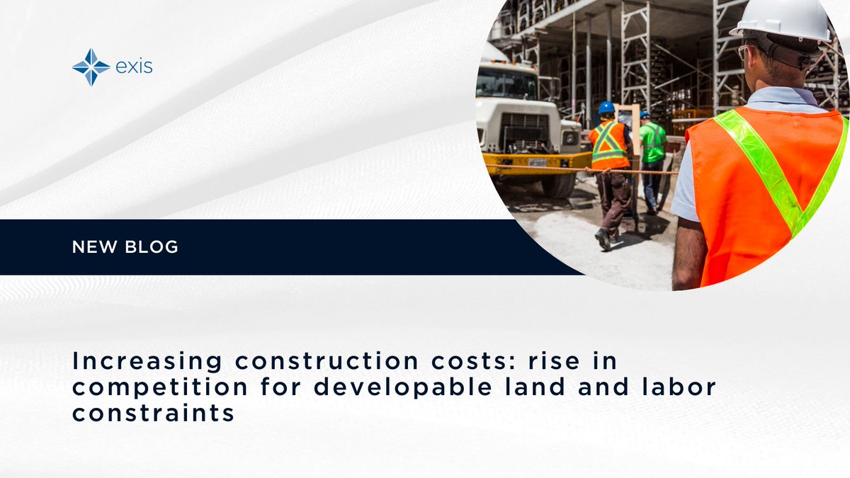 In our latest post we delve into the pressing issues faced by the real estate and construction industries. Read more in our blog: "Increasing construction costs: rise in competition for developable land and labor constraints." bit.ly/3ZZSpDF 

#CRE