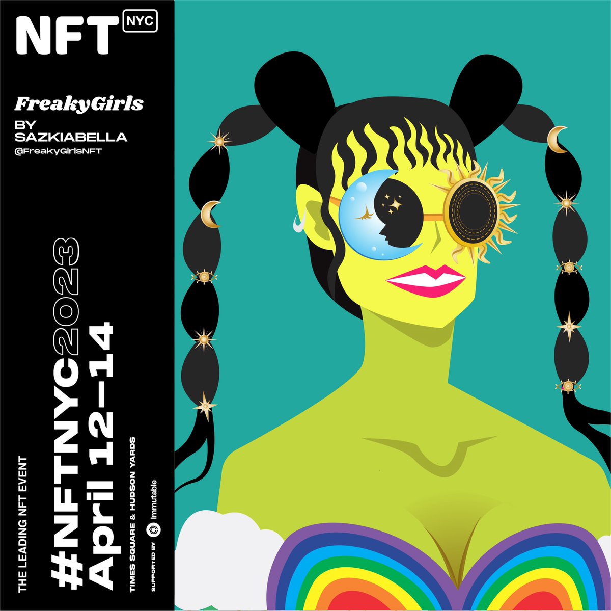 The countdown is on! 🙌Tomorrow, my NFT art will be showcased at NFT.NYC. Make sure to stop by and see my exhibit, as well as all the other incredible digital art on display 😍