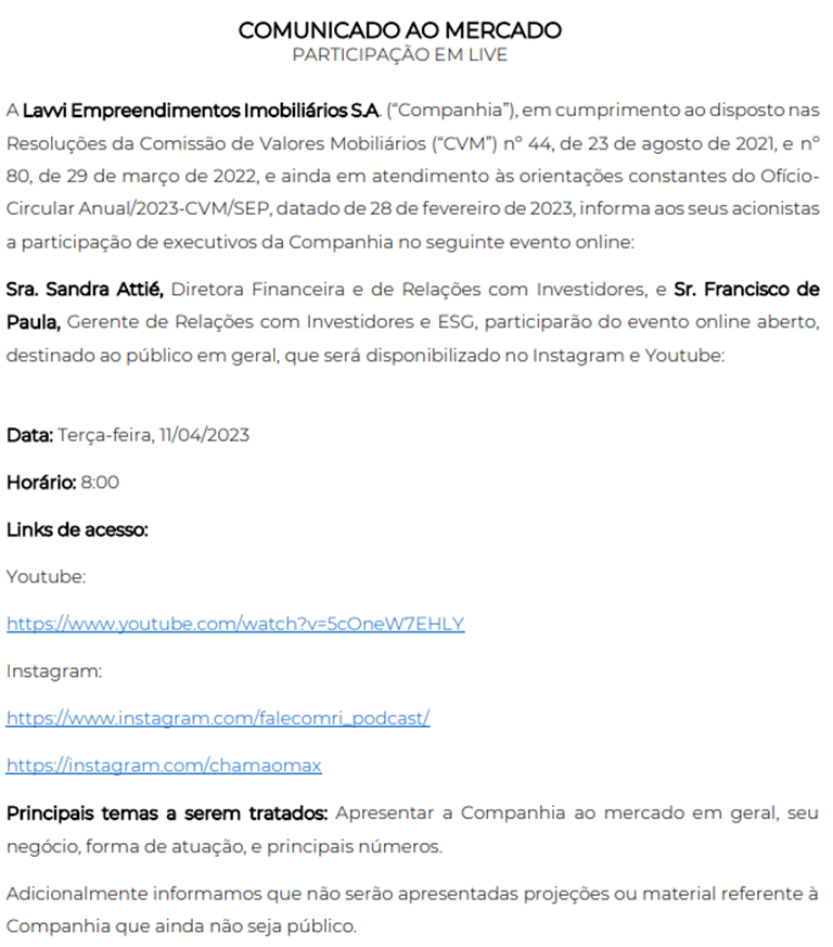 Lavvi Empreendimentos Imobiliários SA tweet media