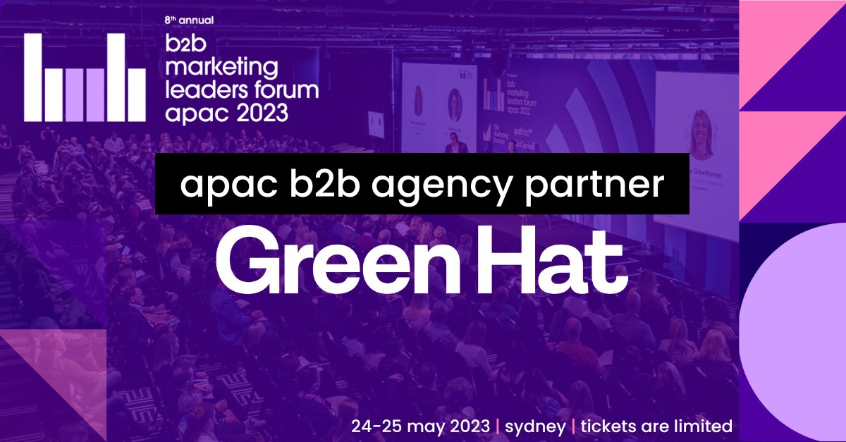 We’re excited for this year's #B2B Marketing Leaders Forum, taking place in Sydney on 24 - 25 May. 

A few of our B2B experts will be covering the following:
- B2B Trends in the IT/ Tech/ SaaS sector
- B2B Account-Based Revtech Strategy

Book now 👉 lnkd.in/garKrJnY