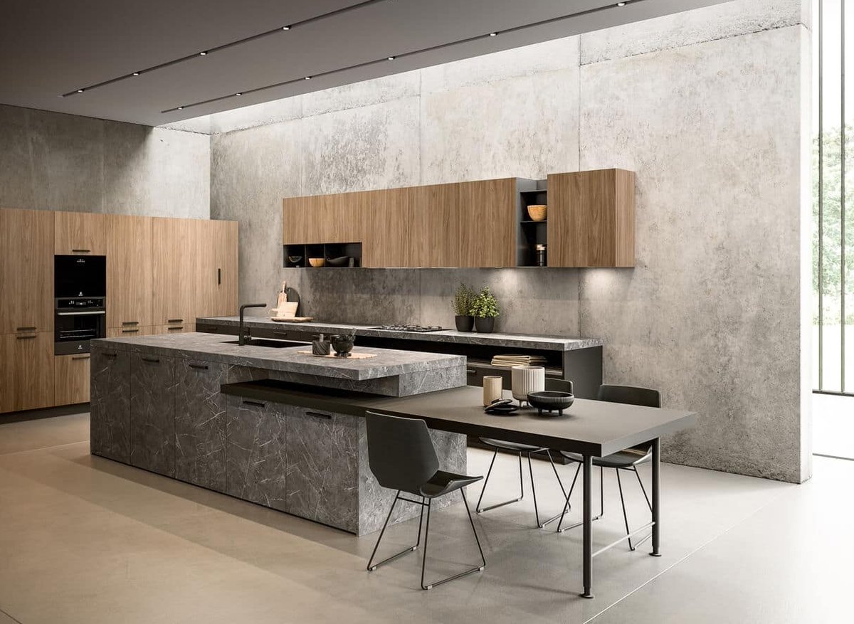 Rho #kitchendesign in light Walnut and Smoked Stone melamine. MandiCasa Collection: mandicasa.com/kitchens/rho/?…
#kitchendetails #customkitchens #modernkitchen #moderninteriors