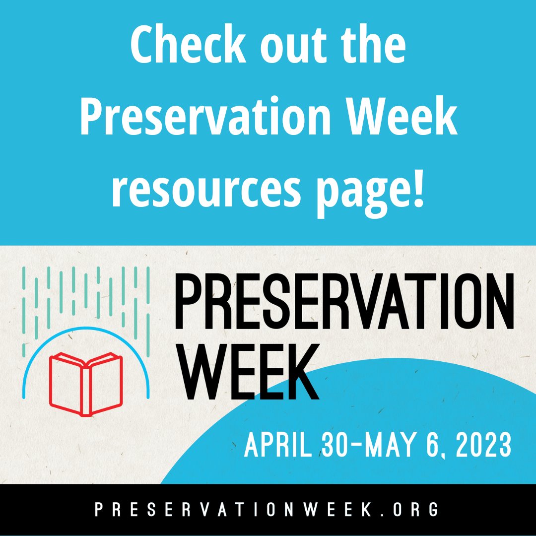 PreservationWk's tweet photo. Preservation Week isn't just events (though we've sure got great events)--we also have a big collection of resources for you to use! Check out our quick tips, video tutorials, guides by item format, and more. https://t.co/6P7gqvN6U4 #PresWk #LibraryPreservation https://t.co/bs7MY07jMi