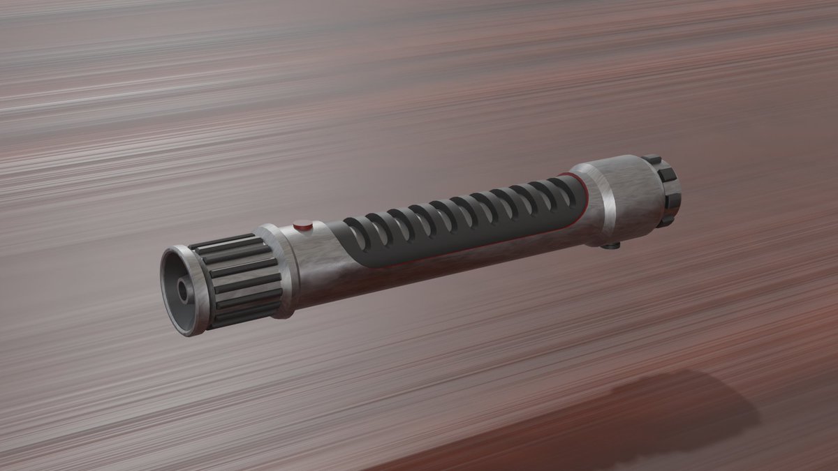 SentrySpartan's tweet photo. Made a quick low poly lightsaber this afternoon. Total modeling time - around 40 minutes, and maybe another 10 or so on the textures. Needed a prop for my next livestream thumbnail.

#StarWars #Lightsaber #Blender3d #BlenderUnity https://t.co/rL1L3Gxjh2