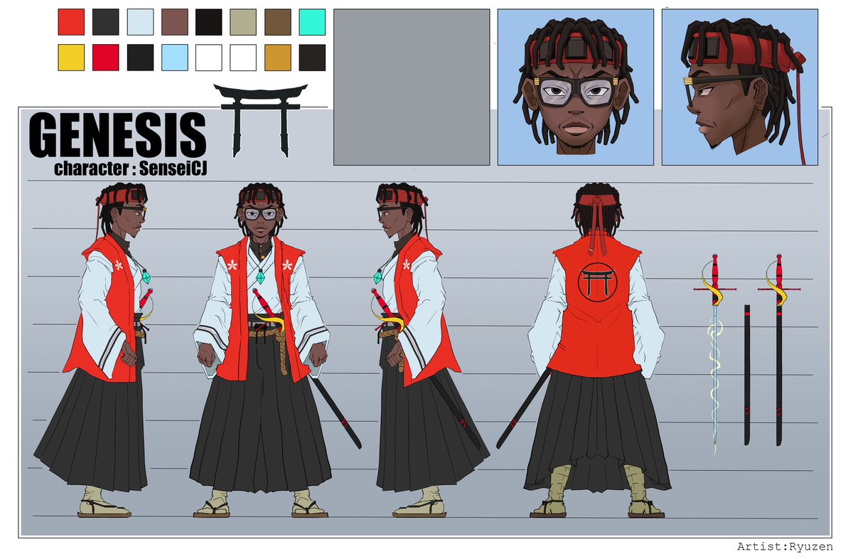 TwitchSensei's tweet photo. In case you missed it, here is my character sheet for Dojo Genesis also. 

All ❤️ to the artist - @RyuZenArt 
Spearheading the project with dedicated production - @Blitzx101 &amp; @GenoGains ⛩️ https://t.co/dtr5qbXmYE