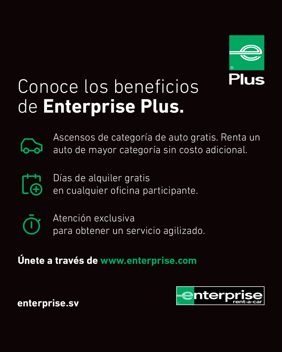 Enterprise_SV's tweet photo. 🤝 Formar parte de nuestro programa de lealtad #EnterprisePlus es gratis y te permite disfrutar de beneficios exclusivos para que tu experiencia al conducir sea más satisfactoria
🔗 Únete en https://t.co/q1pz1uHdSF https://t.co/Jd2aS2Qj2x