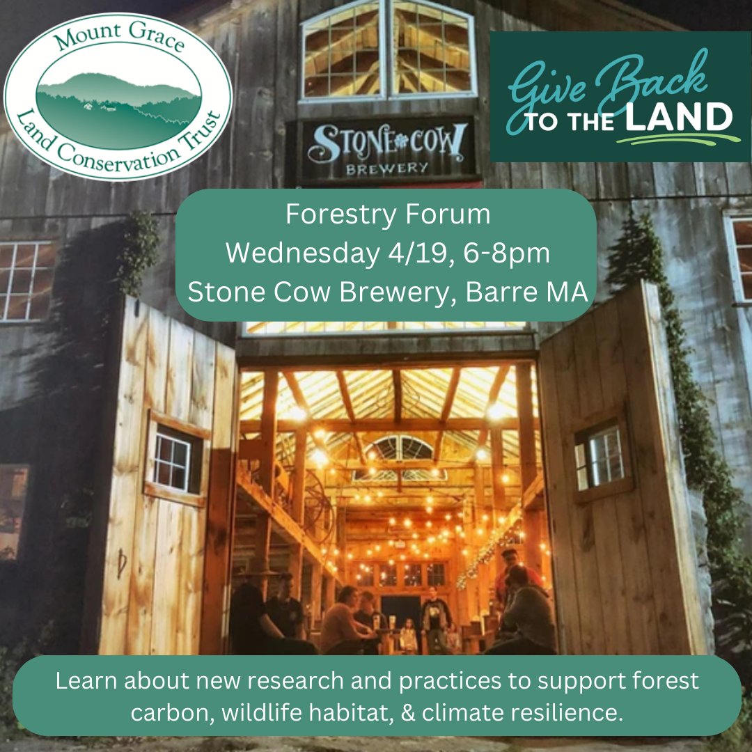 Wednesday 4/19 6-8pm @stonecowbrewery - FORESTRY FORUM

No need to RSVP, but come thirsty &amp; hungry! This event is part of #GiveBacktotheLand Day of Giving - all donations are matched up to $5k - DOUBLE the impact of your online donation before midnight Thursday 4/20!