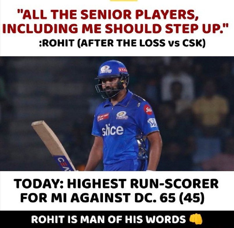 IPL_2O23's tweet photo. @ImRo45 proved what he said in lst Match...
Finally WIN start for @mipaltan 💯✅
#IPL2023 #Mumbai #Indian https://t.co/rT9Dlctk1r