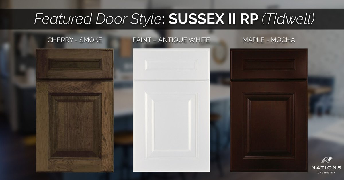 NationsCabinets's tweet image. The Sussex II RP door style is a time-honored #raisedpanel with mortise &amp;amp; tenon door &amp;amp; drawer frame. The full overlay design comes in 🍒, maple, oak, knotty alder &amp;amp; paint variety.
More info-- nationscabinetry.com/products/?filt…

#nationscabinetry