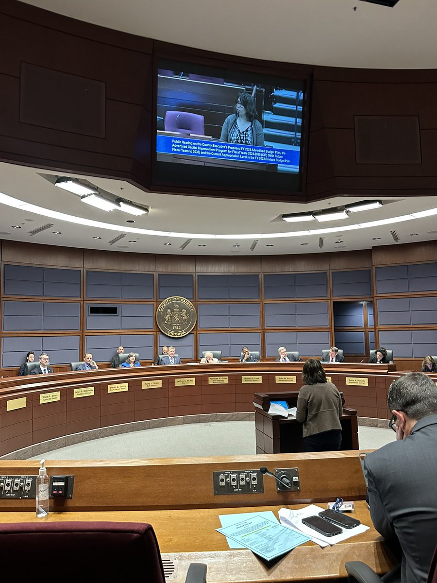 At BOS Budget Public hearing today. <a href="/RachnaHeizer/">Rachna Sizemore Heizer</a> speaking about the changing needs of our students. Working together to keep our schools strong! <a href="/ElaineTholen/">Elaine Tholen</a> <a href="/Karen4Schools/">Karen CorbettSanders</a> <a href="/JeffreyCMcKay/">Jeff McKay</a> <a href="/Lusk4Franconia/">Rodney Lusk</a>