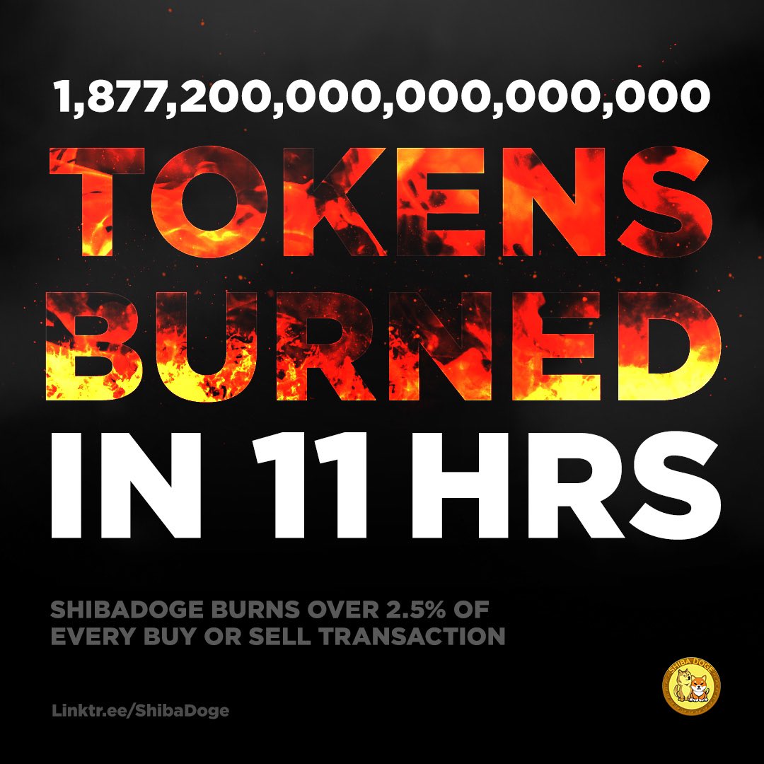 All those tokens, in just 11hrs?!

#AlwaysBurning 🔥

Missed #Shiba? Missed #Doge?
Don't miss #ShibaDoge #Suriya42 #BillboardXenophobic #aespa #AltCoinSeason #AlAqsaUnderAttack
