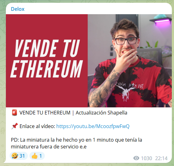 criptomussama's tweet photo. Lo de este tio es increible, hace un video dando una señal clárisima de que compres Ethereum a estos precios ya que irá para arriba

Encima se olvida copiarle la miniatura a algún americano y la hace él mismo con el paint jajaja

Poco a poco el personaje miguelox está perdiendo fuerza, se le va la gente de telegram, de los cursos...

Siempre fue un Fraude vestido de Krustie el Payaso