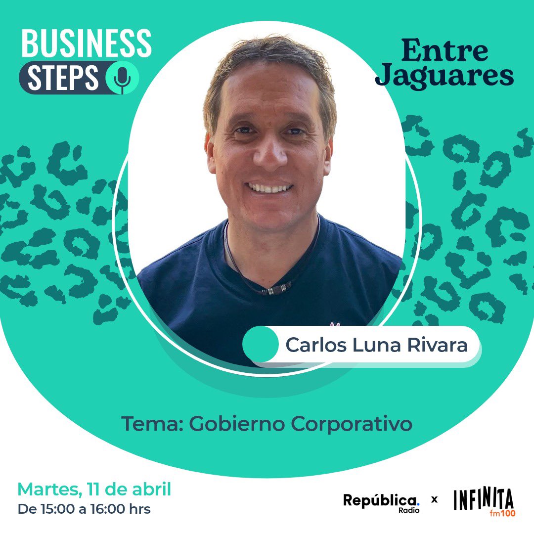 radio_infinita's tweet image. Sintoniza el programa #BusinessSteps en @republicagt por Infinita 100 FM. 📻

Hoy tendremos como invitado a @lunarivara, consultor de empresas, educador, speaker y columnista, quien hablará sobre el gobierno corporativo.