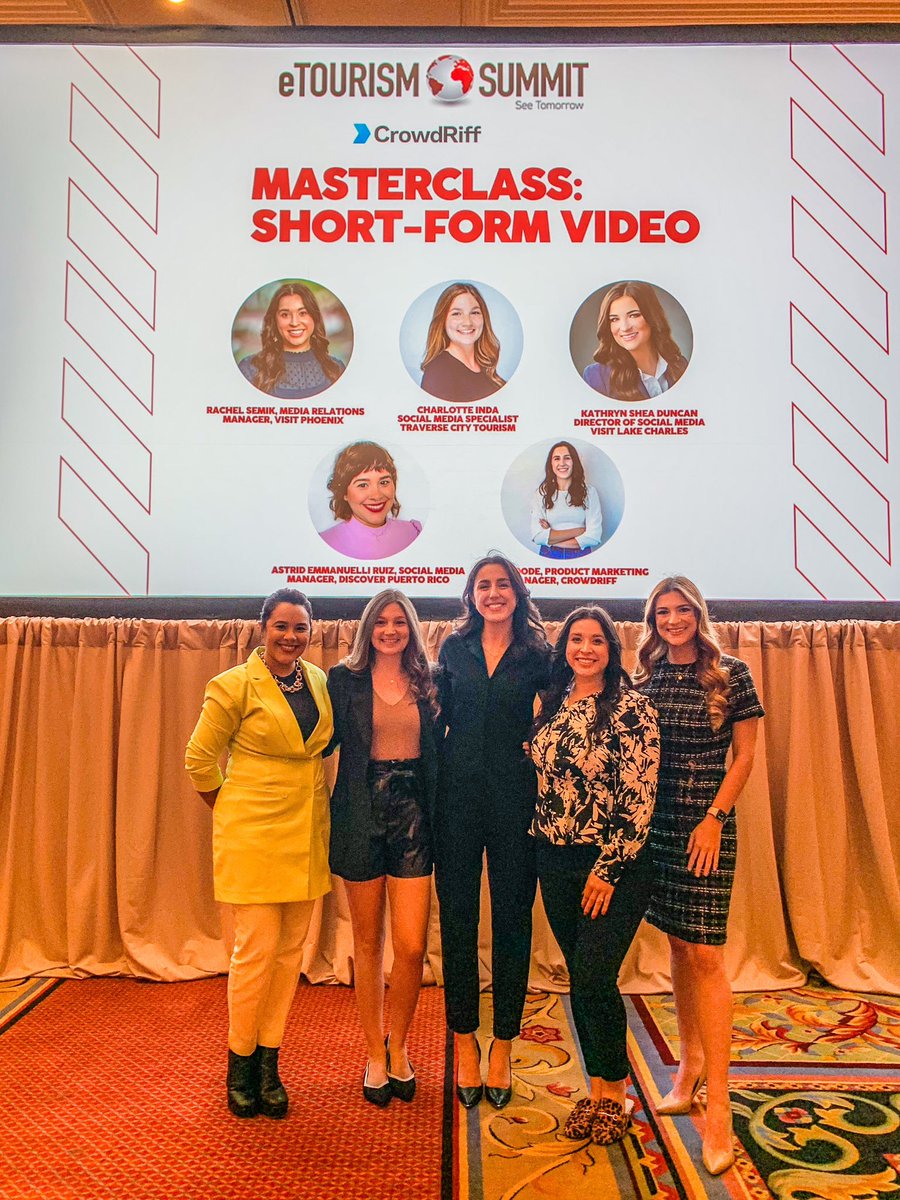 I love these ladies! So grateful that I was able to share the stage with these dynamic DMO and marketing pros this morning for the eTourism Summit Masterclass on short-form video!

#eTS23 #eTourismSummit #VisitLakeCharles #Crowdriff
