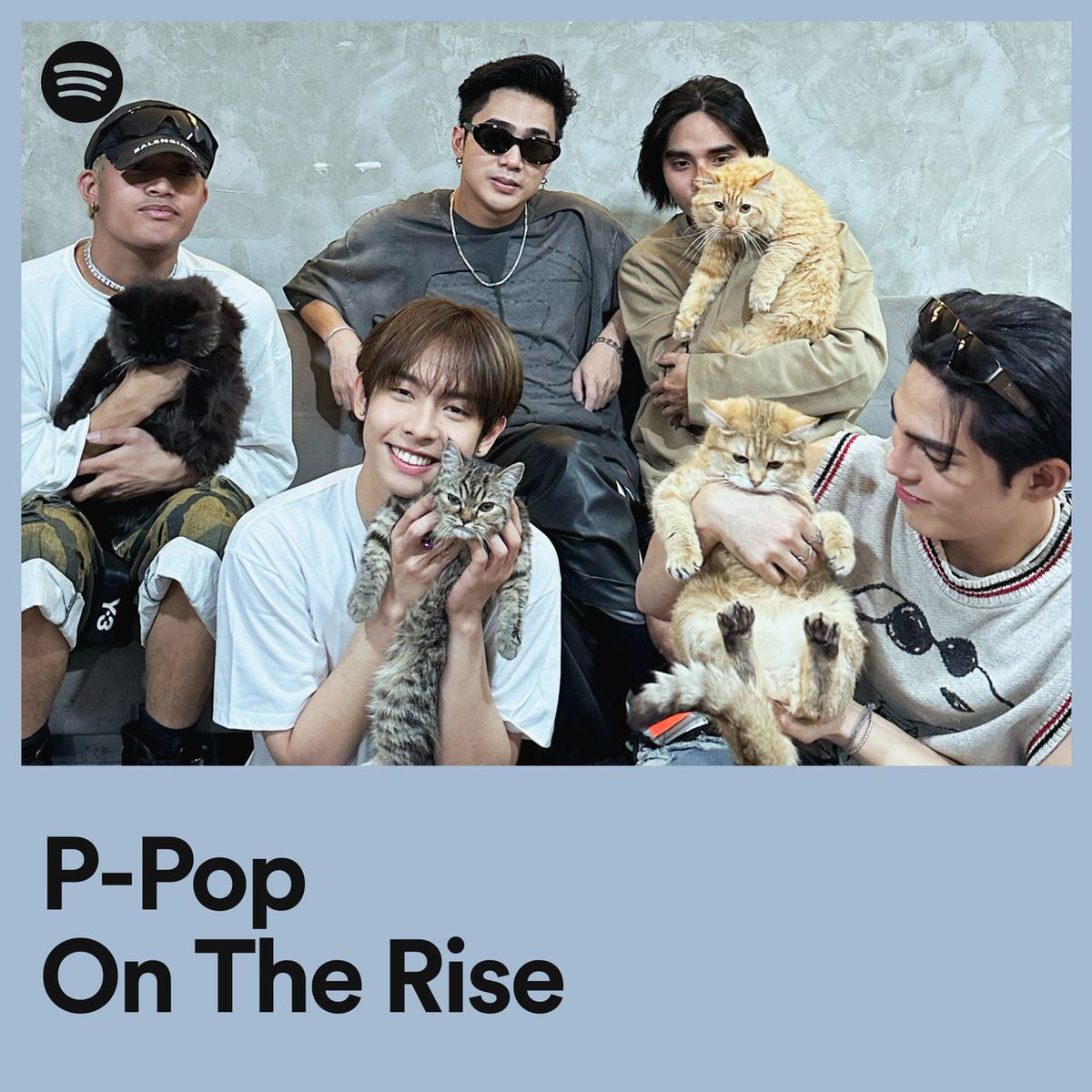 tagwarriorsph's tweet photo. OMG! These adorable fur babies just made their debut on the front cover of Spotify Ppop on the Rise alongside their amazing amo! 💙🐈🐾

Happy National Pets Day, everyone!
🔗 https://t.co/kX7qbgJhSm

@SB19Official #SB19 https://t.co/QnZ8ffyy0F