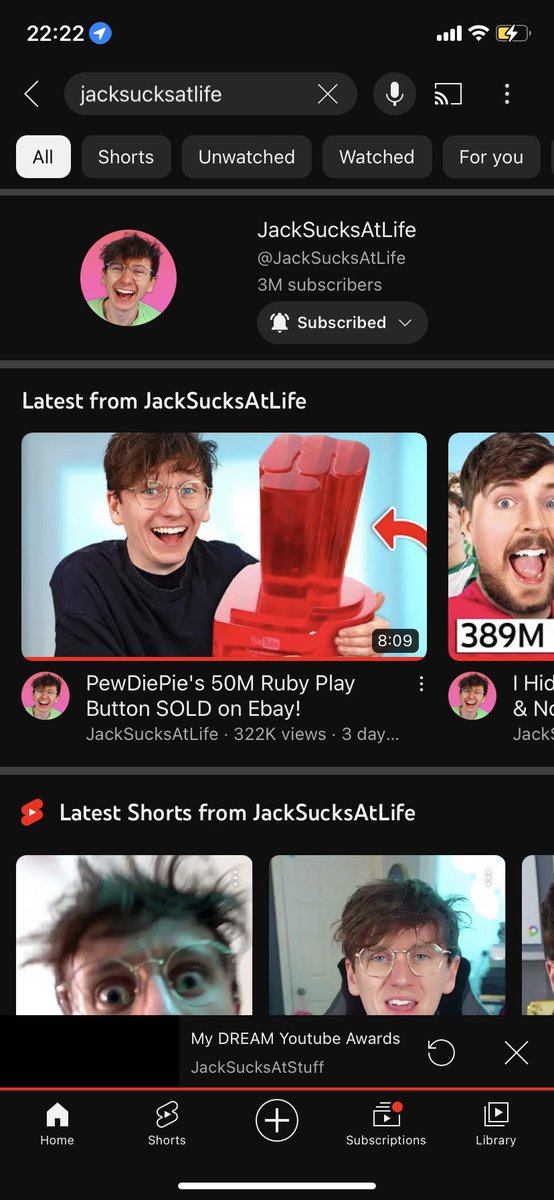 joshdover420's tweet photo. @JackMasseyWelsh 

Congratulations on 3M 

You have done something a very few YouTubers achieve 3M subscribers and you are bigger than the population of Minneapolis!

Congratulations on your subscriber milestone!

This tweet was typed and inspected with great care by Josh!

😀😀😀