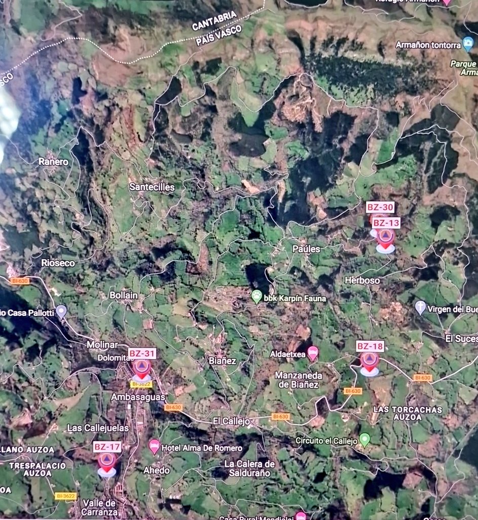 KarrantzaSOS's tweet photo. 🔥🚒 ACTUALIZACION🚒🔥
@BomberosBizkaia @Biz_Basozainak, #Basalan, @ertzaintzaEJGV y #VoluntariadoSOSKarrantza trabajado por acceder al lugar.

#IncendioForestalArmañon🔥🌲
#SOSKarrantza https://t.co/I5eseTcJBx