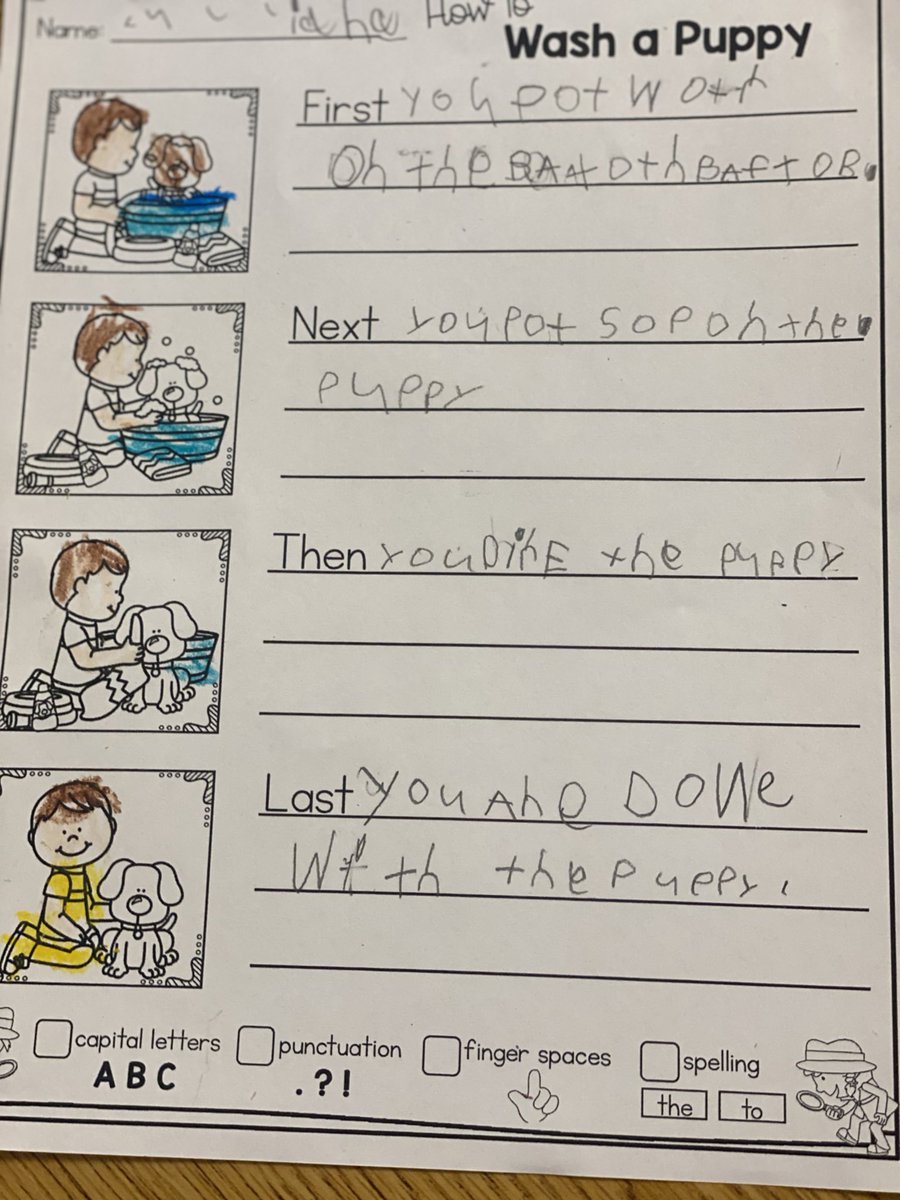 MrsDoyleSD54's tweet photo. Kindergarten is having fun writing✍️ How To Papers 📝 🫧💦🐶 #wearemuir #sd54 #muirmoments #kindergarten https://t.co/g0Kj8nFqNU