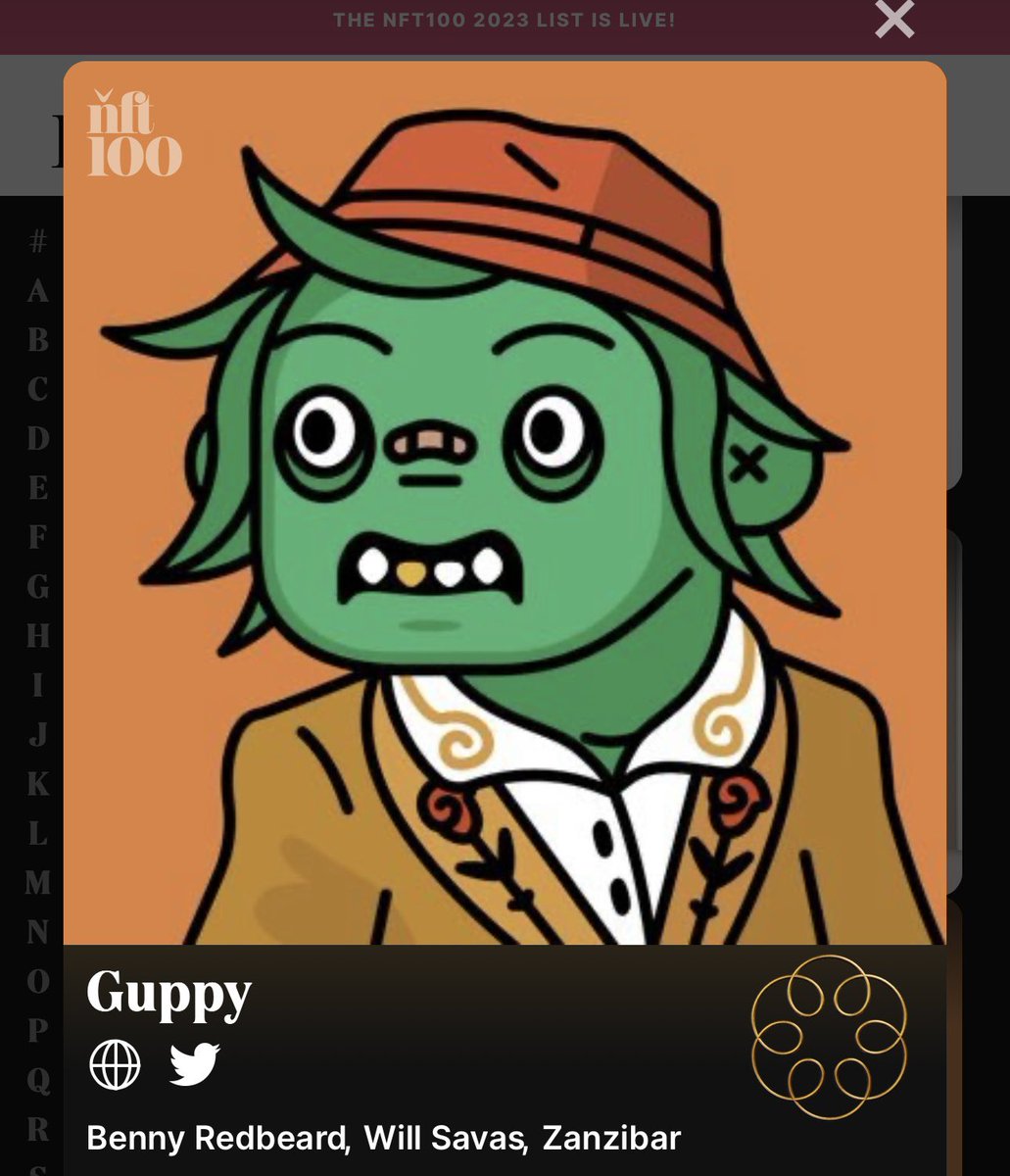 Thankyou to <a href="/nftnow/">nft now</a> for listing me in the NFT 100 influential leaders for 2023 💖🧟‍♀️ proud to represent <a href="/Deadfellaz/">Deadfellaz</a> and nice to see another Horde pfp in the mix too! Congrats to <a href="/Guppynft/">GUPPY NFT</a> 🤝