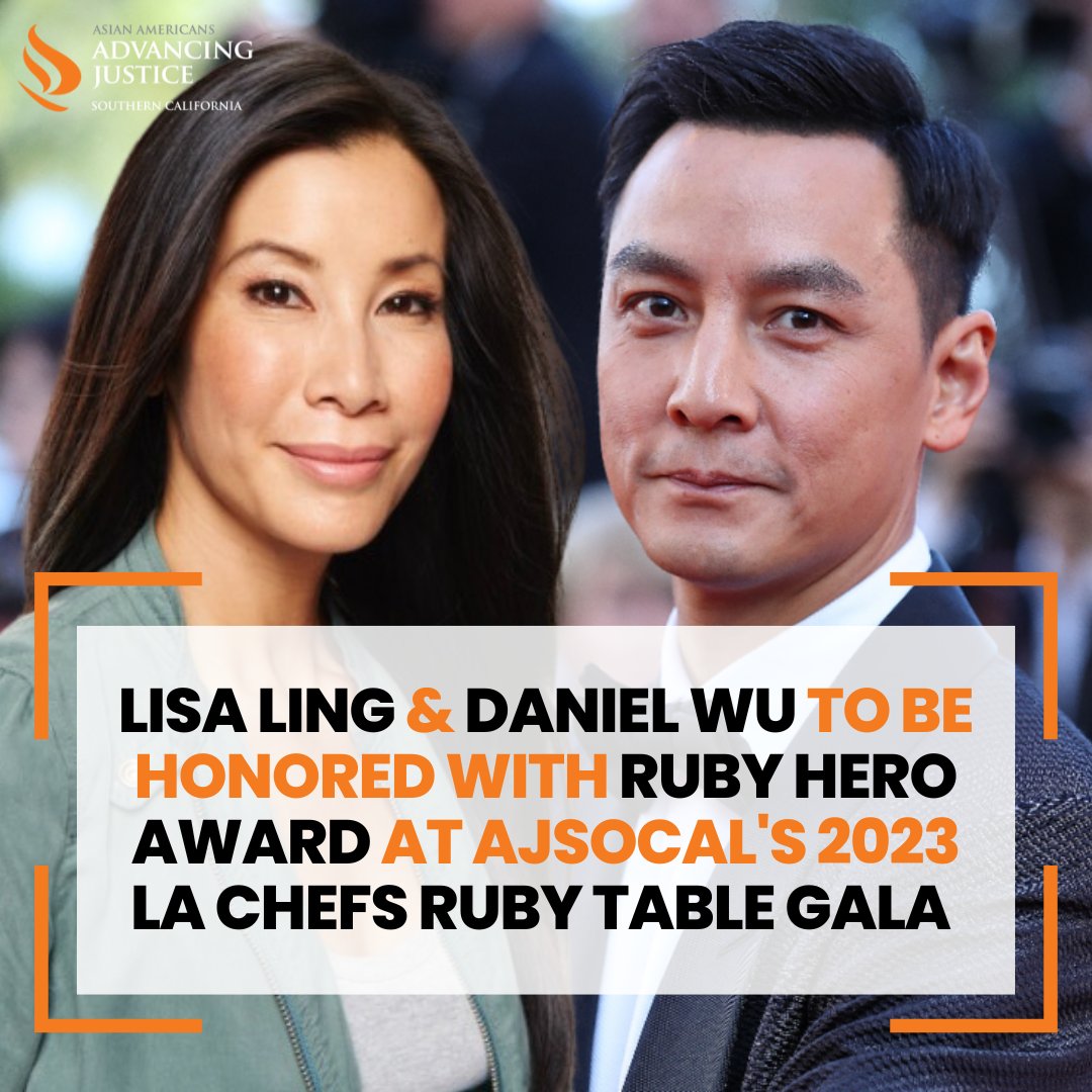 ajsocal_'s tweet photo. For their leadership &amp; inspirational work in promoting the richness &amp; complexity of AAPI communities, AJSOCAL presents Lisa Ling &amp; Daniel Wu with the Ruby Hero Award at our LA Chef's Ruby Table Gala! 🏆 @lisaling @danielwuyanzu 

🔗: https://t.co/wXB3hBWU8M
#ajsocal #40forward https://t.co/Tsr3Lw59wc
