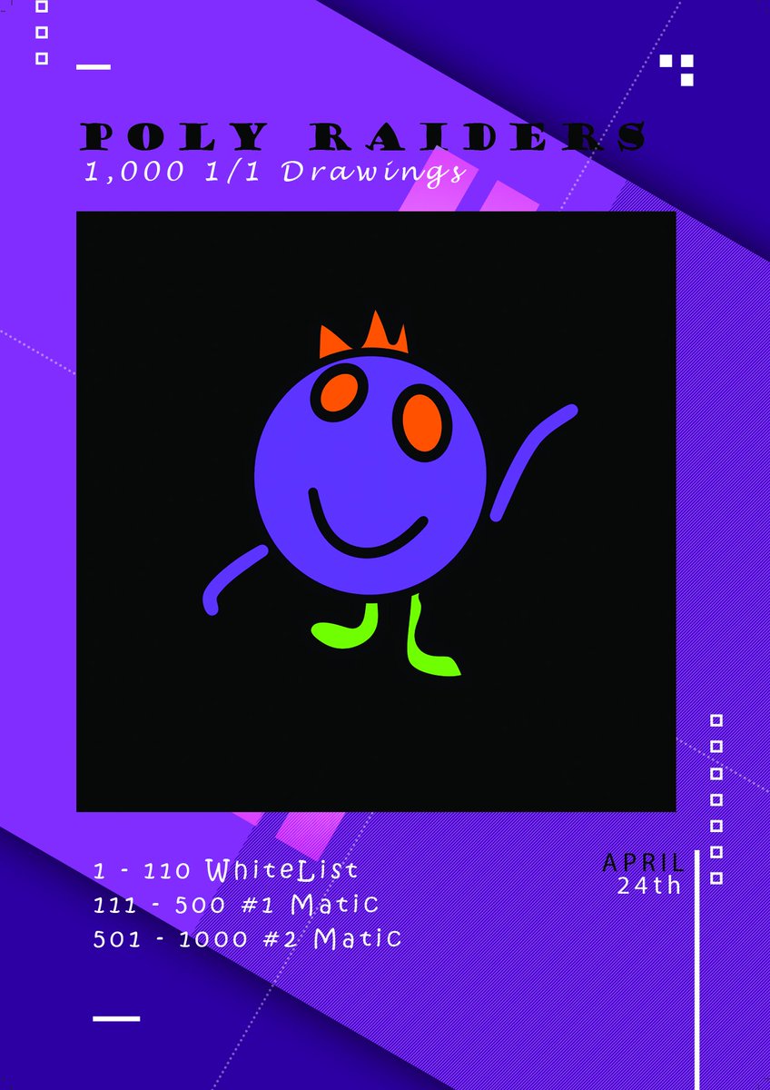 ryajala_'s tweet photo. Hi friends...
We are super excited about this.
1-110 Whitelist
111-500 #1matic
501-1000 #2matic
@0xPolygon 
#PolygonCommunity #PolyRaiders https://t.co/ylzIbiy5UL