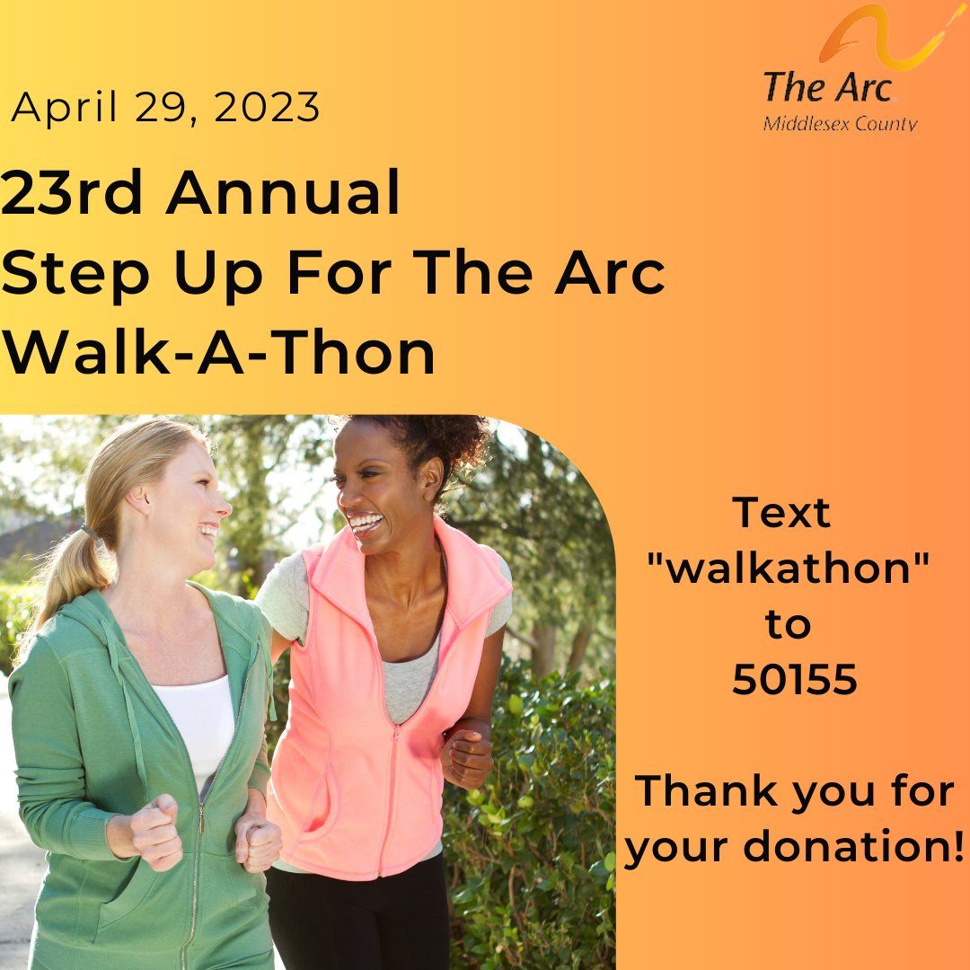thearcmiddlesex's tweet photo. The 23rd Annual Walk-A-Thon is only 18 days away! 

If you would like to give through text please text "walkathon" to 50155. 

Thank you for supporting The Arc Middlesex County.

#disabilityawareness
#walkathon
#thearcmiddlesex
#stepupfortheArc
#registernow
#textgiving
#donatenow https://t.co/n7LqXCIjb9