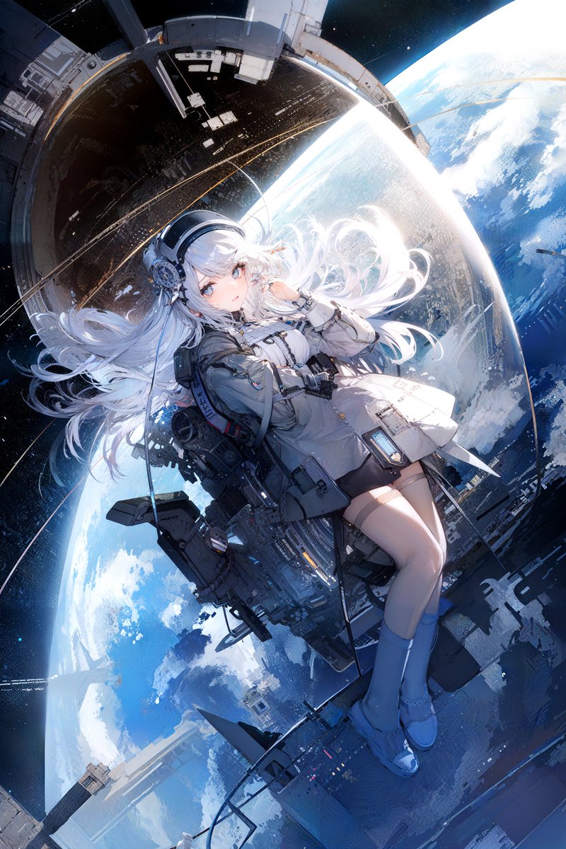 ai_chan_1111's tweet photo. 宇宙遊泳　AIイラスト https://t.co/9VfuNiN4Cj