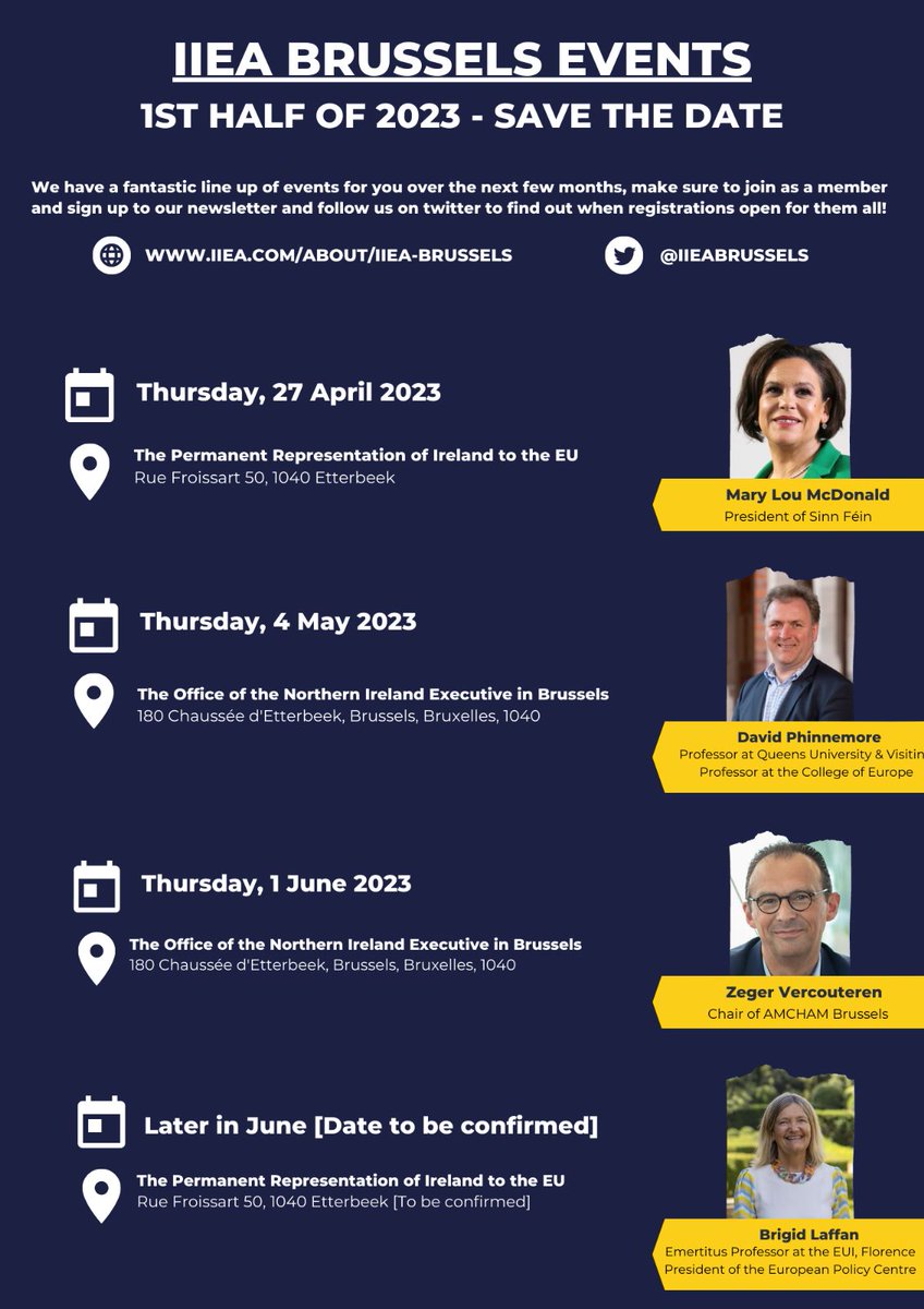 Forthcoming IIEA events - for your diaries.