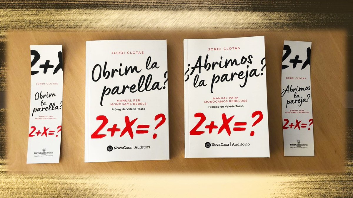 Todo a punto para el lanzamiento de "¿Abrimos la Pareja?" (Nova Casa Editorial, 2023). El viernes 19, disponible en librerías y puntos de venta. Domingo 23 de Abril, diada de Sant Jordi, firma del libro en Rambles con Portaferrissa.  ¡Hasta pronto, amig@s!